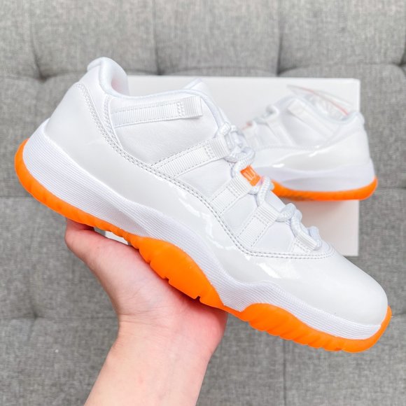 π Nike Air Jordan 11 Retro low white orange shoes - Picture 3 of 4
